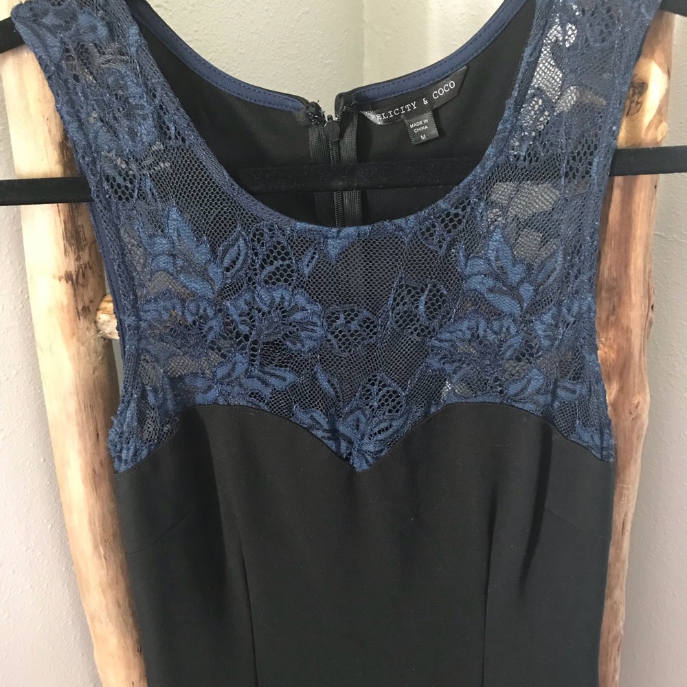 Black with blue lace dress